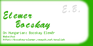 elemer bocskay business card