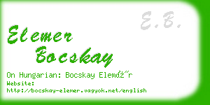 elemer bocskay business card